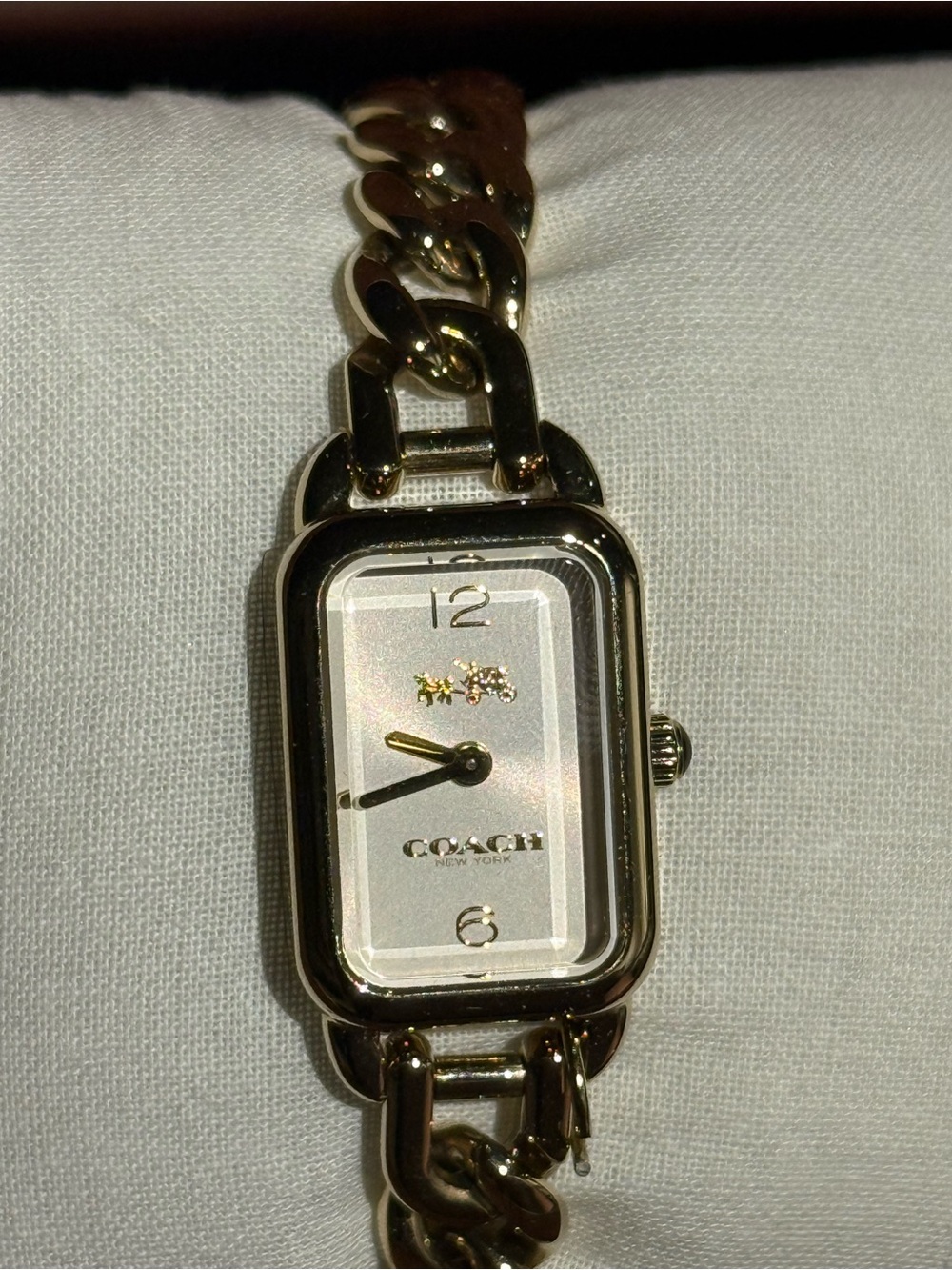 Coach Ludlow Women’s Gold-Tone Chain Bracelet Watch — White Dial